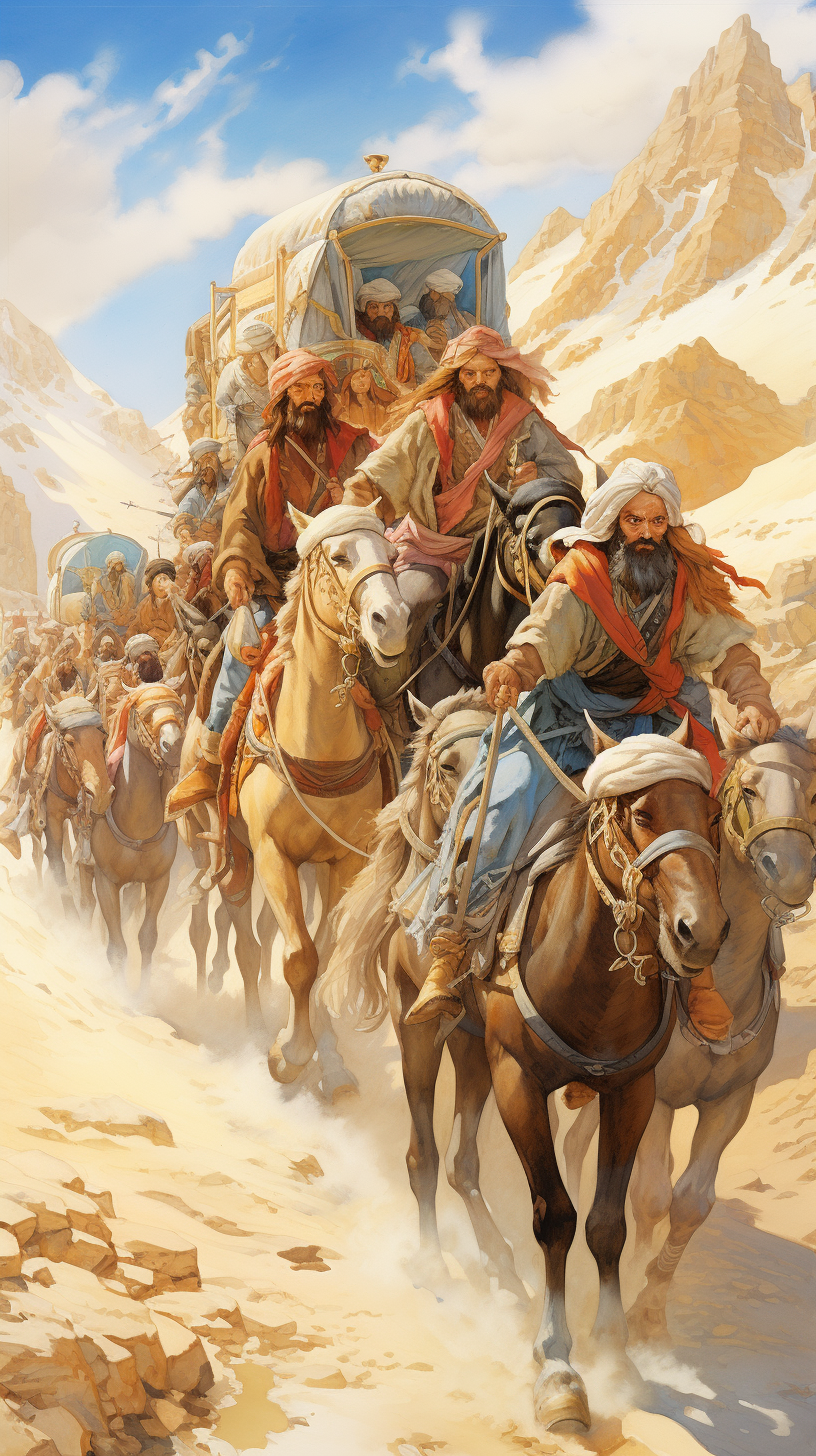 Des cavaliers parcourent la Route de la Soie