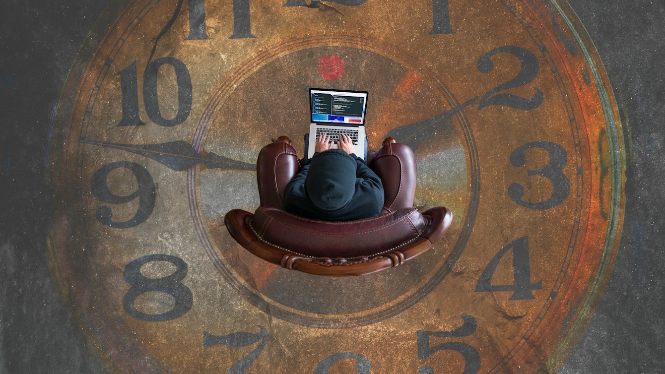 brown analog clock